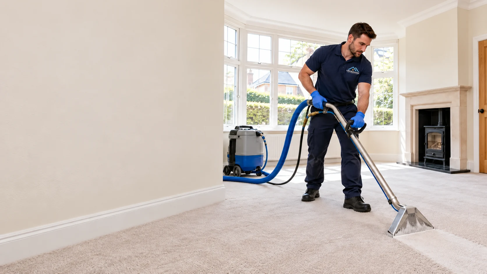 Illustrative carpet extraction cleaning
