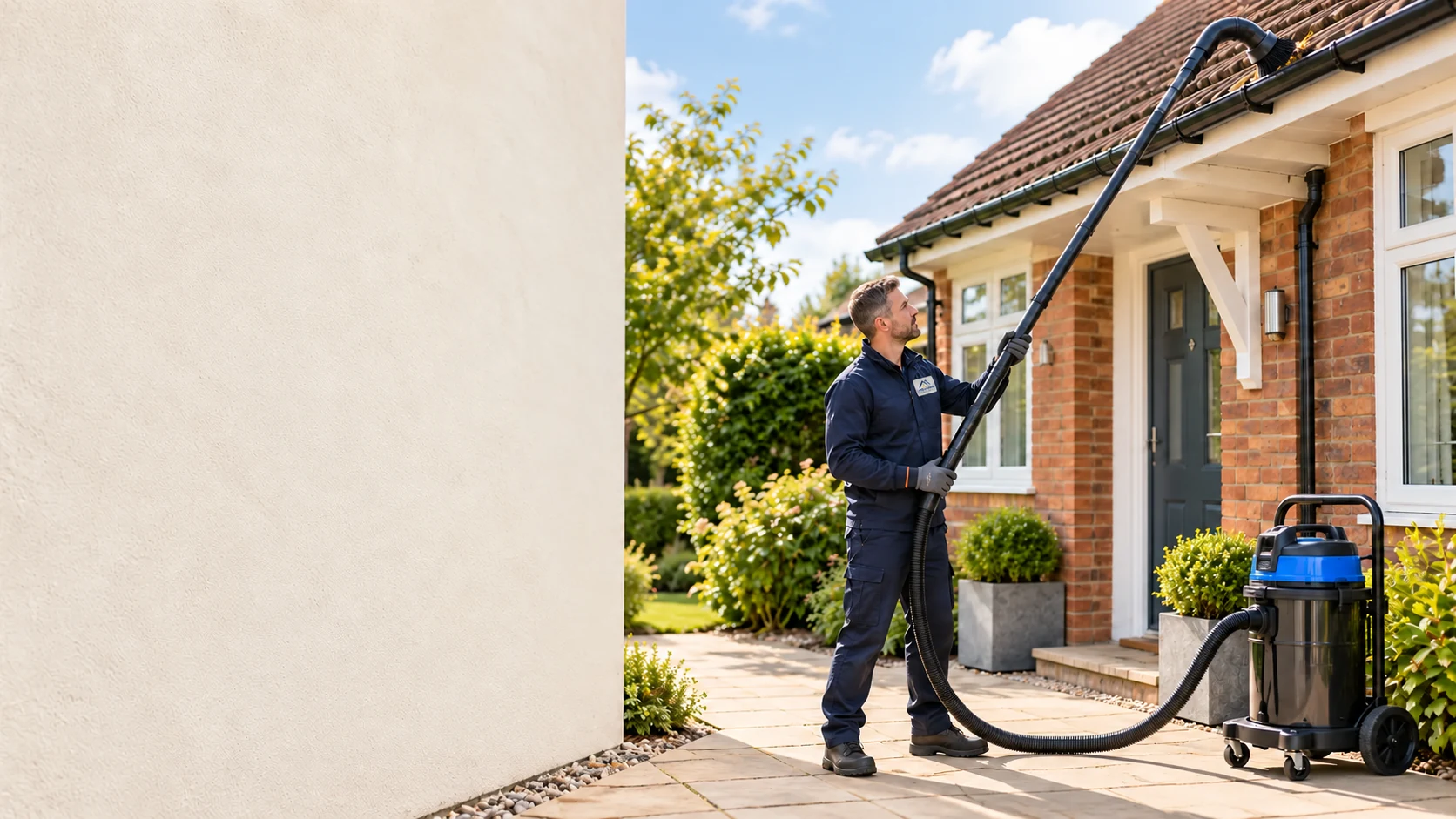 Illustrative gutter vacuum clearance