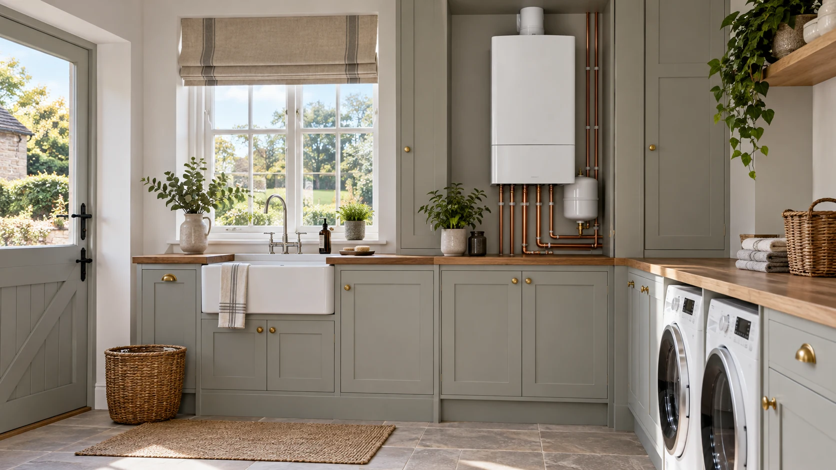 Illustrative new boiler in a utility room